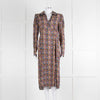 By Timo Floral Long Sleeve Collared Midi Dress