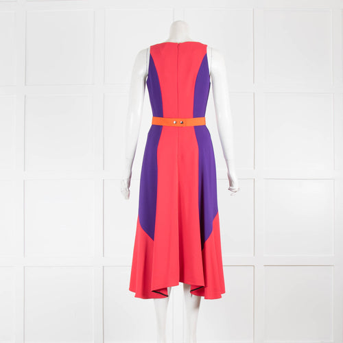 Peter Pilotto Multi Coloured Swing Dress with Orange Belt