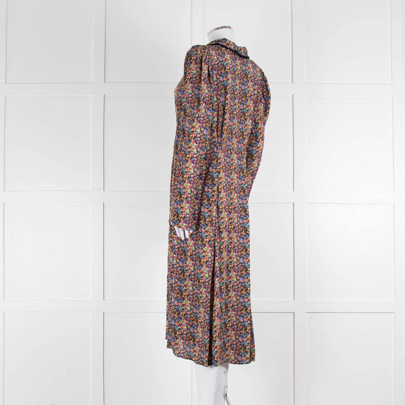 By Timo Floral Long Sleeve Collared Midi Dress