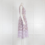 Self Portrait Lilac On Nude Lace Plunge Sleeveless Dress