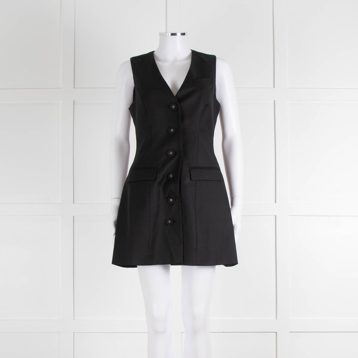 Anna Quan Black Sleeveless Waistcoat Mini Dress
