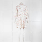 Zimmermann Cream Pink Floral Button Front Mini Dress