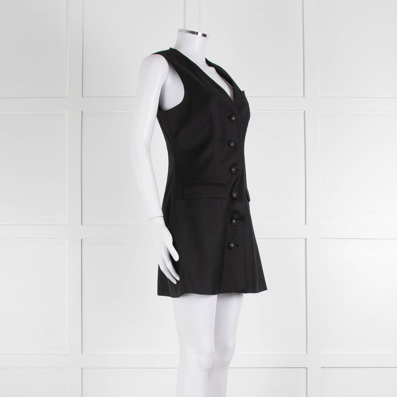 Anna Quan Black Sleeveless Waistcoat Mini Dress