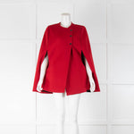 Joseph Red Lined Cape With Shoulder Buttons