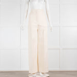 Burberry Cream Woven Wide Leg Trousers