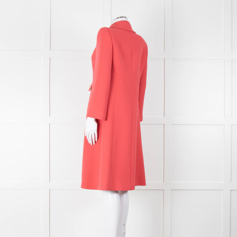 Dolce & Gabbana Salmon Pink Rose Detail Coat