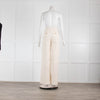 Burberry Cream Woven Wide Leg Trousers