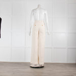 Burberry Cream Woven Wide Leg Trousers