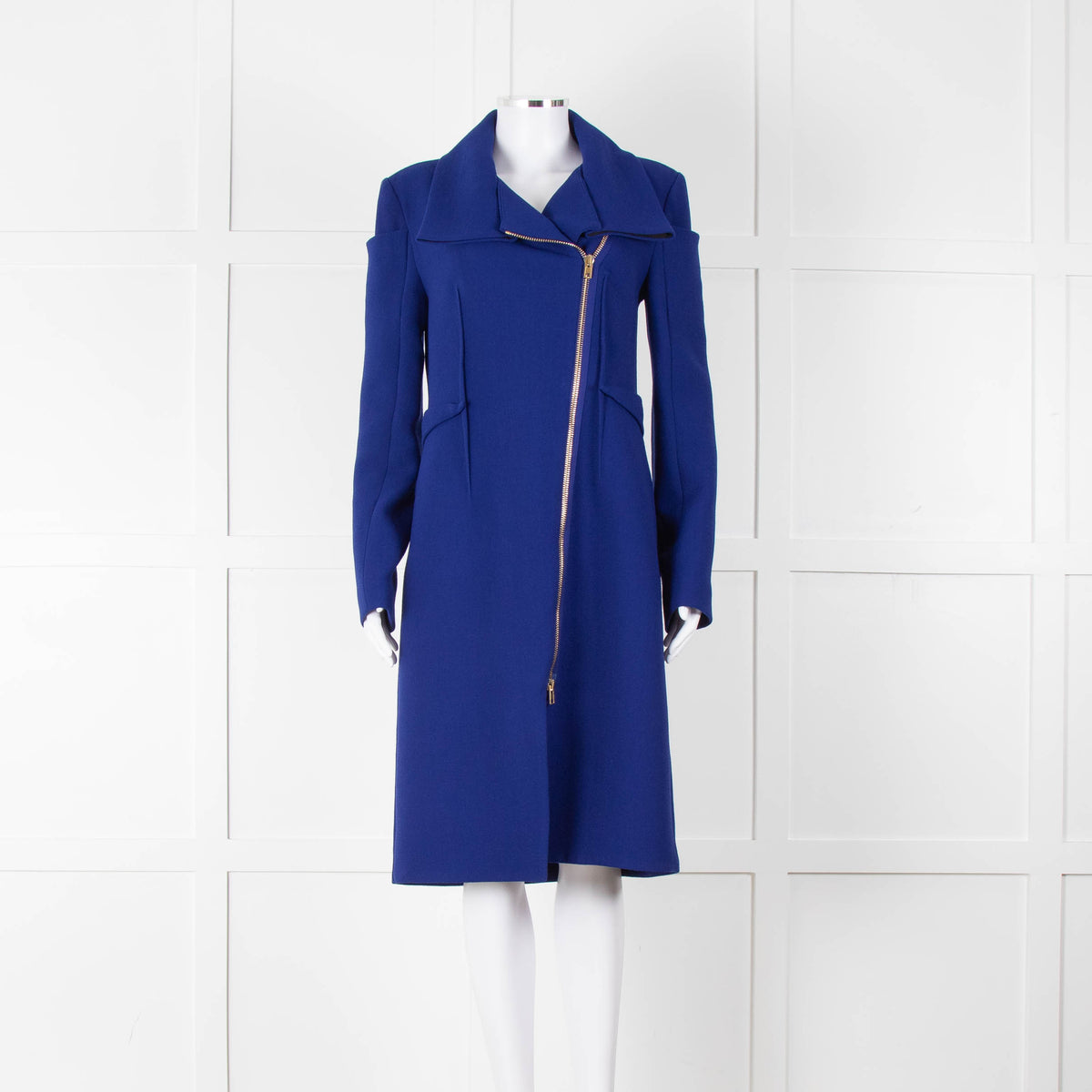 Roland Mouret Royal Blue Zip Up Coat