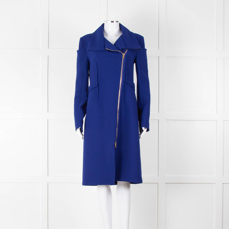 Roland Mouret Royal Blue Zip Up Coat
