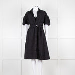 Kenzo Black Cotton Embroidered Short Sleeve Dress