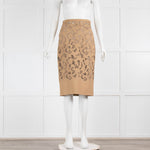 Burberry Camel Lace Pencil Skirt