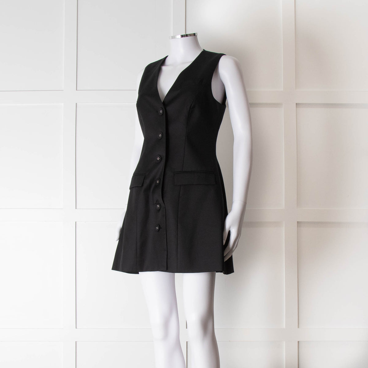 Anna Quan Black Sleeveless Waistcoat Mini Dress