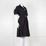 Kenzo Black Cotton Embroidered Short Sleeve Dress