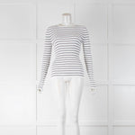 Another Tomorrow Knitted Black and White Striped Top