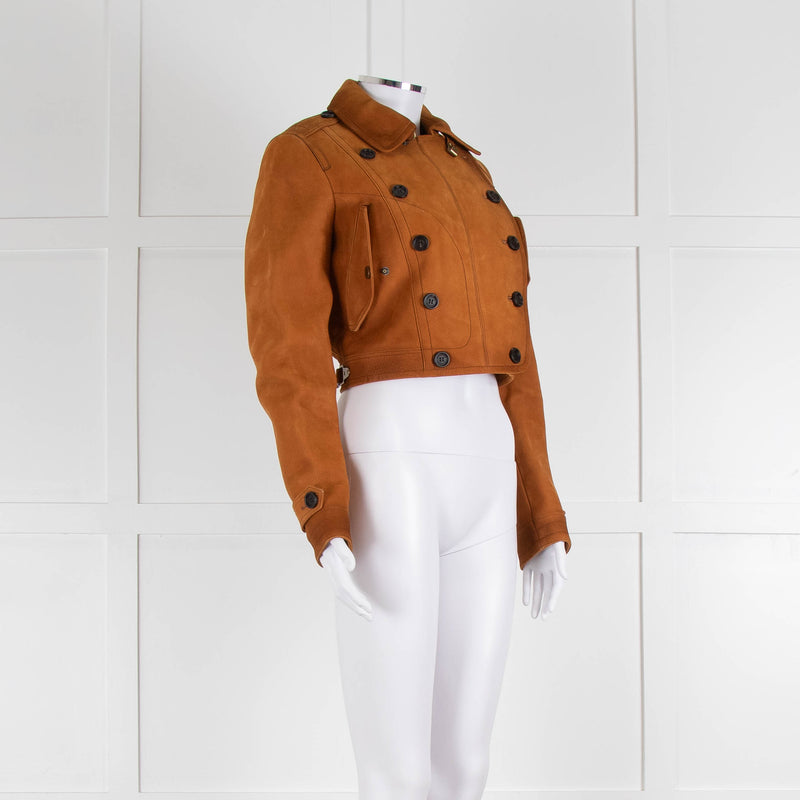 Burberry Prorsum Caramel Leather Double Breasted Short jacket