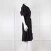 Kenzo Black Cotton Embroidered Short Sleeve Dress