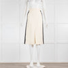 Burberry Cream A-Line Skirt with Black Side Stripe