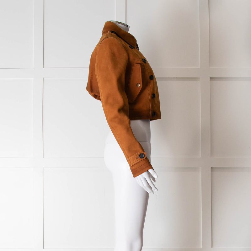 Burberry Prorsum Caramel Leather Double Breasted Short jacket