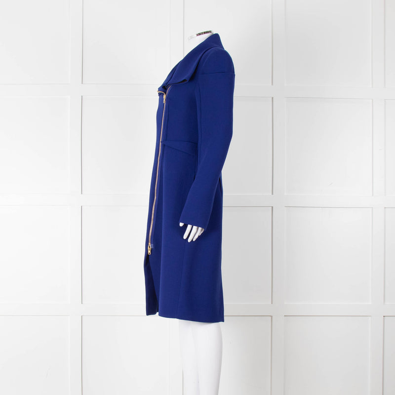 Roland Mouret Royal Blue Zip Up Coat