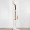 Burberry Cream A-Line Skirt with Black Side Stripe