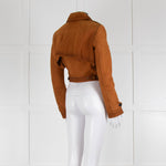 Burberry Prorsum Caramel Leather Double Breasted Short jacket