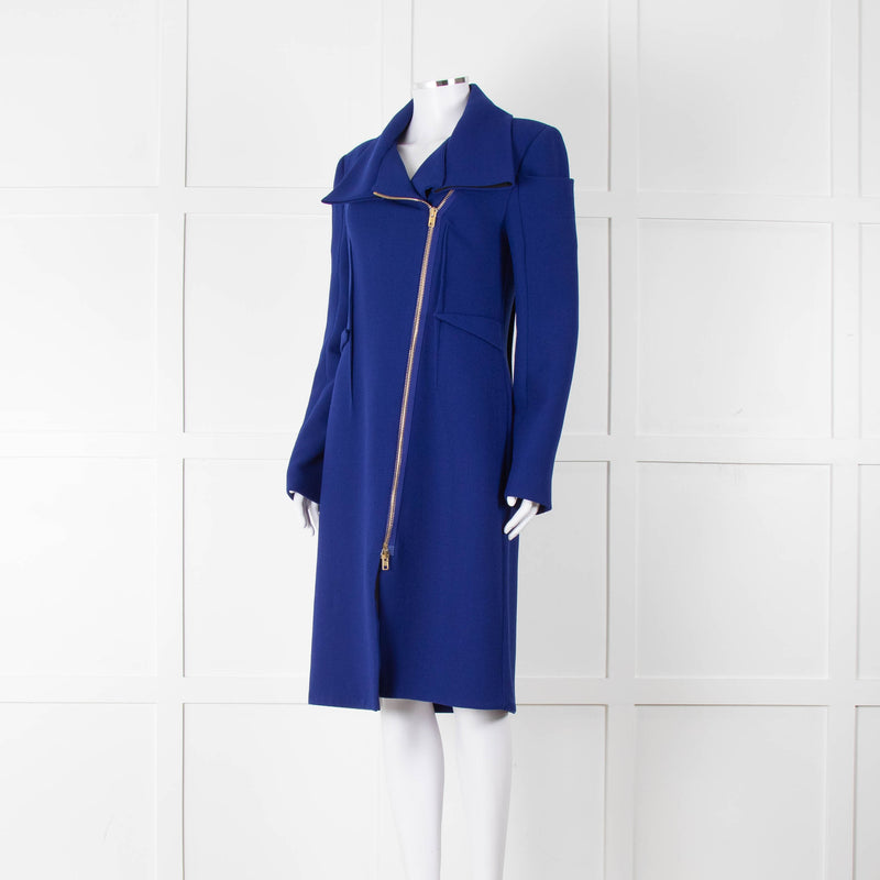 Roland Mouret Royal Blue Zip Up Coat
