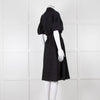 Kenzo Black Cotton Embroidered Short Sleeve Dress