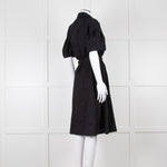 Kenzo Black Cotton Embroidered Short Sleeve Dress