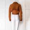 Burberry Prorsum Caramel Leather Double Breasted Short jacket