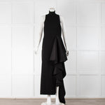 Solace London Black Stretch Long High Neck Sleeveless Dress