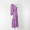 BA & SH Lilac Blue Paisley Long Sleeve Dress