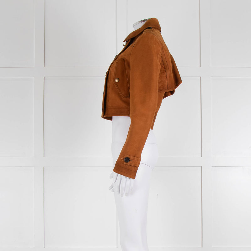 Burberry Prorsum Caramel Leather Double Breasted Short jacket