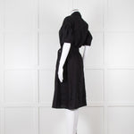 Kenzo Black Cotton Embroidered Short Sleeve Dress