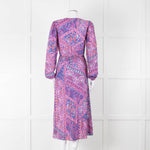 BA & SH Lilac Blue Paisley Long Sleeve Dress