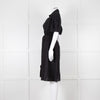 Kenzo Black Cotton Embroidered Short Sleeve Dress