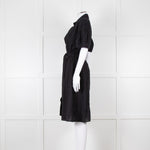 Kenzo Black Cotton Embroidered Short Sleeve Dress
