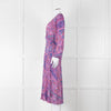 BA & SH Lilac Blue Paisley Long Sleeve Dress
