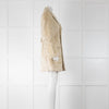 Burberry Prorsum Cream  Textured Velvet Short Coat