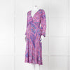 BA & SH Lilac Blue Paisley Long Sleeve Dress