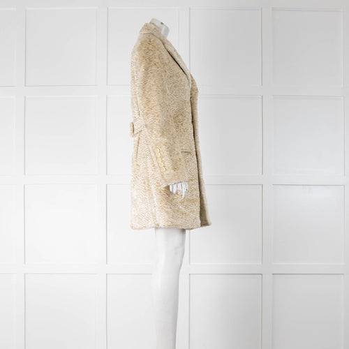 Burberry Prorsum Cream  Textured Velvet Short Coat