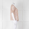 BA & SH Beige Purple Fine Cotton Puff Sleeve Top