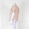 BA & SH Beige Purple Fine Cotton Puff Sleeve Top