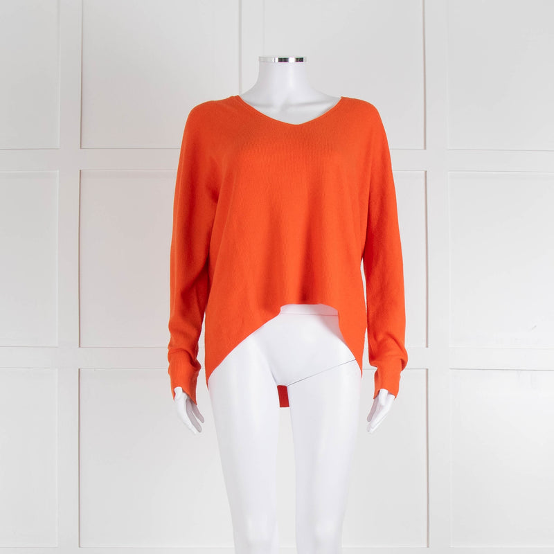 Oui Orange V Neck Knitted Jumper