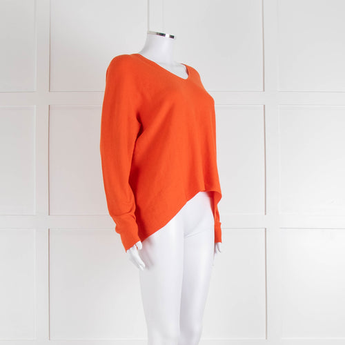 Oui Orange V Neck Knitted Jumper