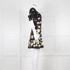 Alice + Olivia Black and Yellow Lace Trim Mini Dress