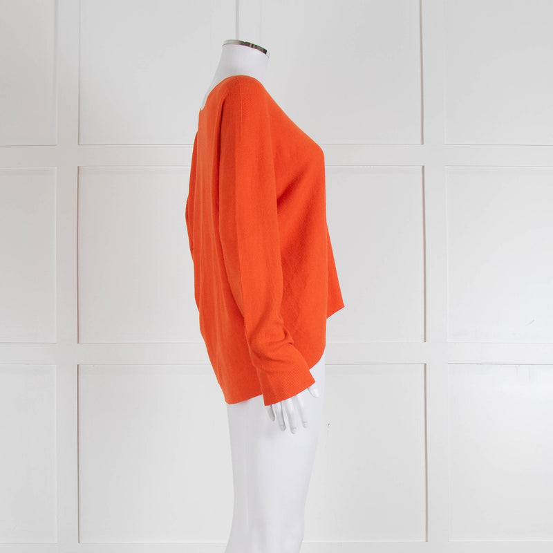 Oui Orange V Neck Knitted Jumper