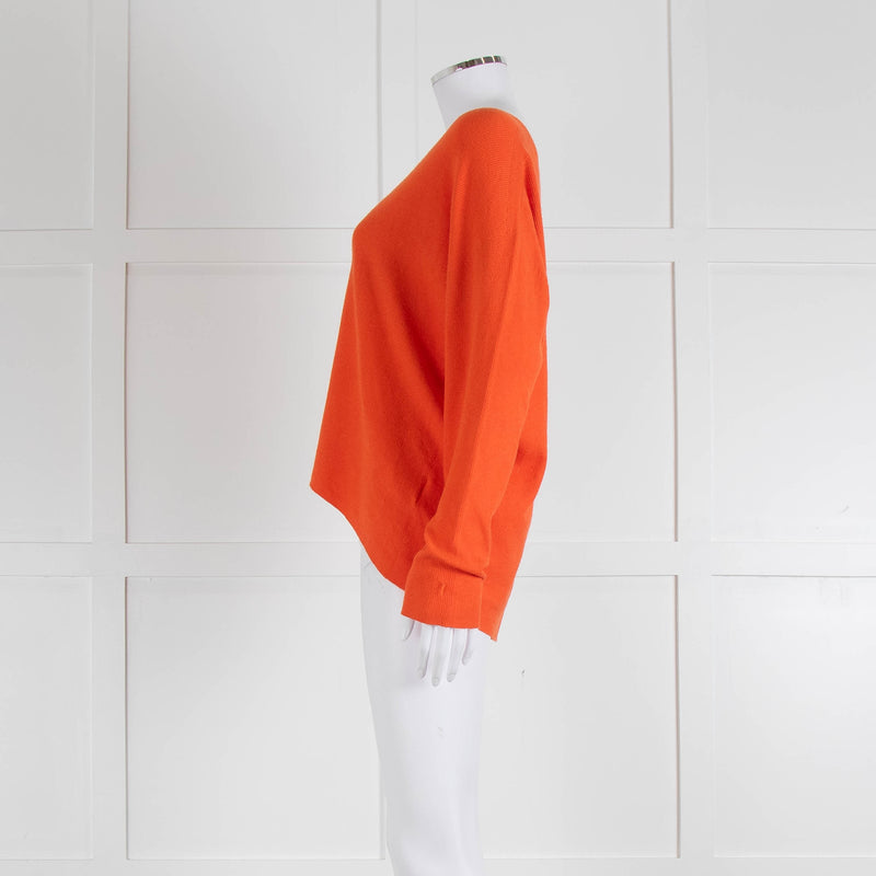 Oui Orange V Neck Knitted Jumper