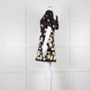 Alice + Olivia Black and Yellow Lace Trim Mini Dress