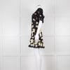 Alice + Olivia Black and Yellow Lace Trim Mini Dress